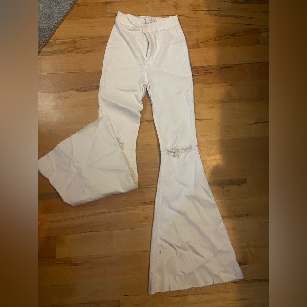 Vibrant White Flare Jeans